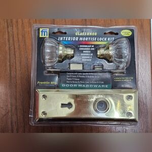 NEW Franklin Manufacturing Hardware Glass Knob Complete Indoor Mortise Lock Kit